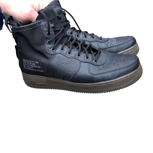 2017 Nike Air Force 1 Mid Black Dark Hazel Size 11 Black - Picture 4 of 16